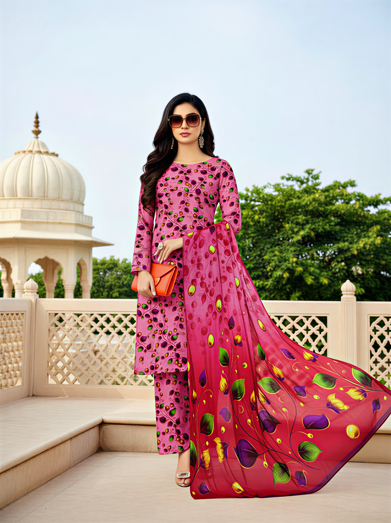 3-Pc All over Unstitched Premium Quality Lillon LNPK-26