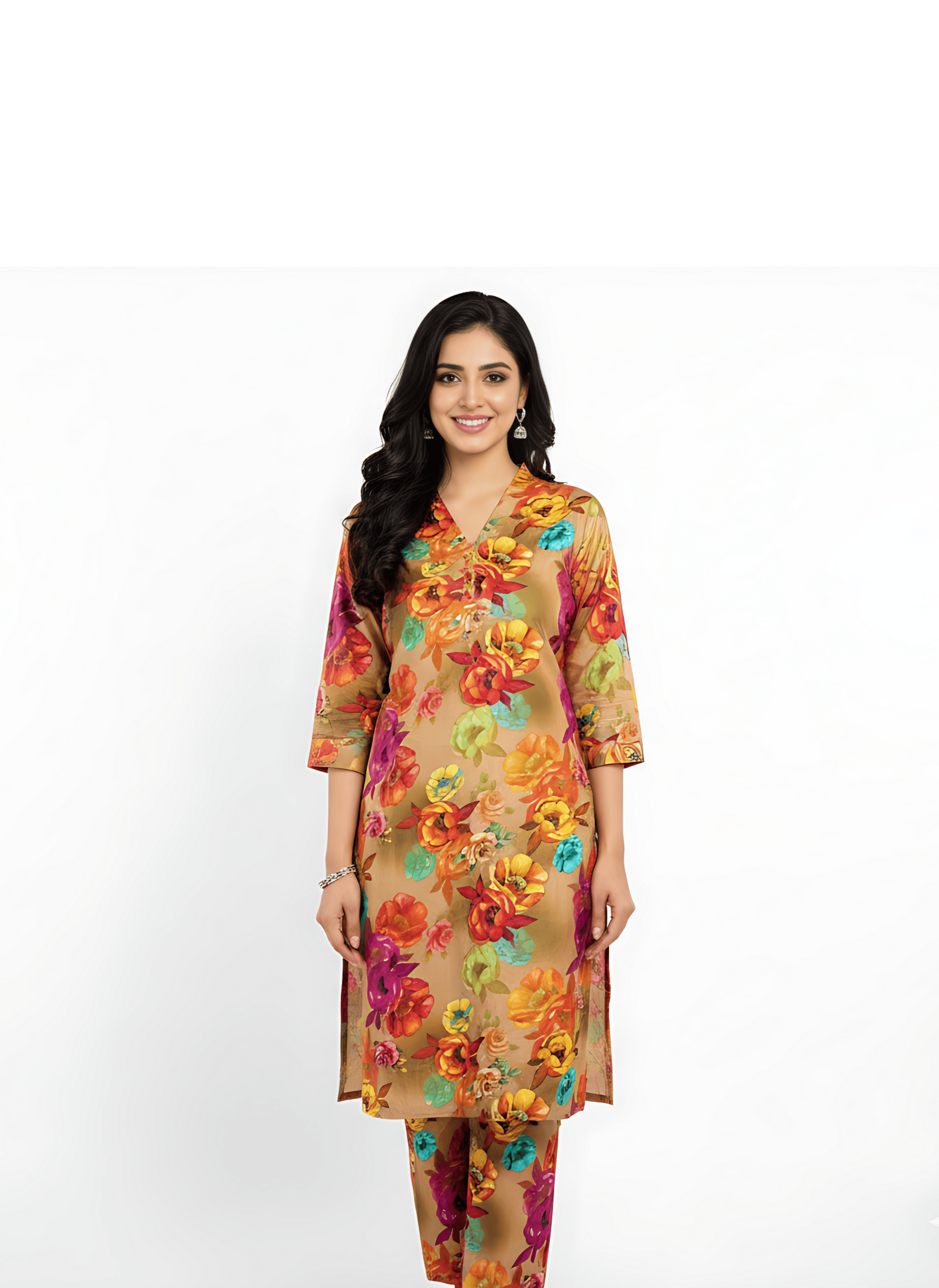 2-Pc Allover Unstitched Premium Quality Lilon