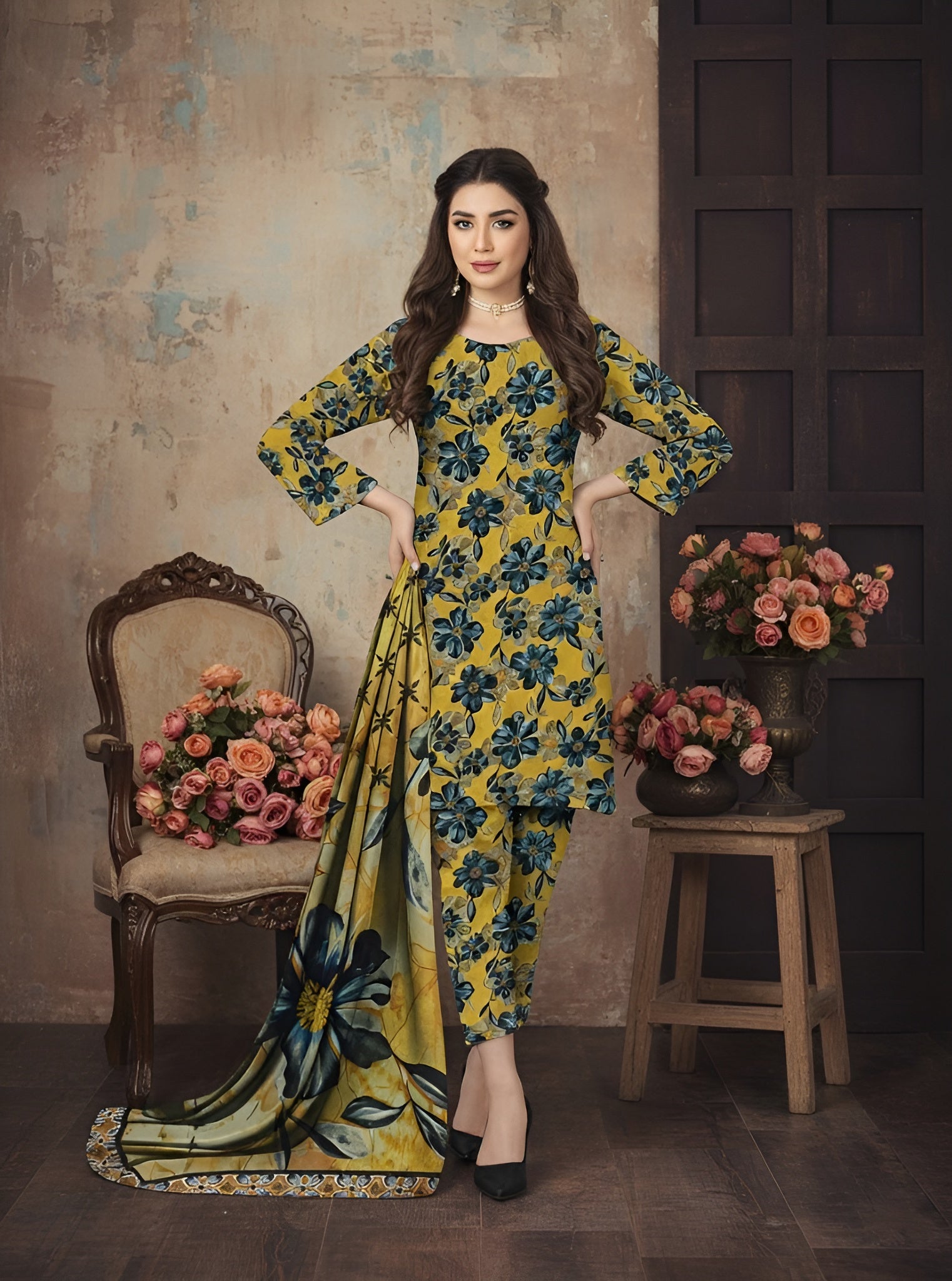 3-Pc All over Unstitched Premium Quality Khaddar KDYL-10