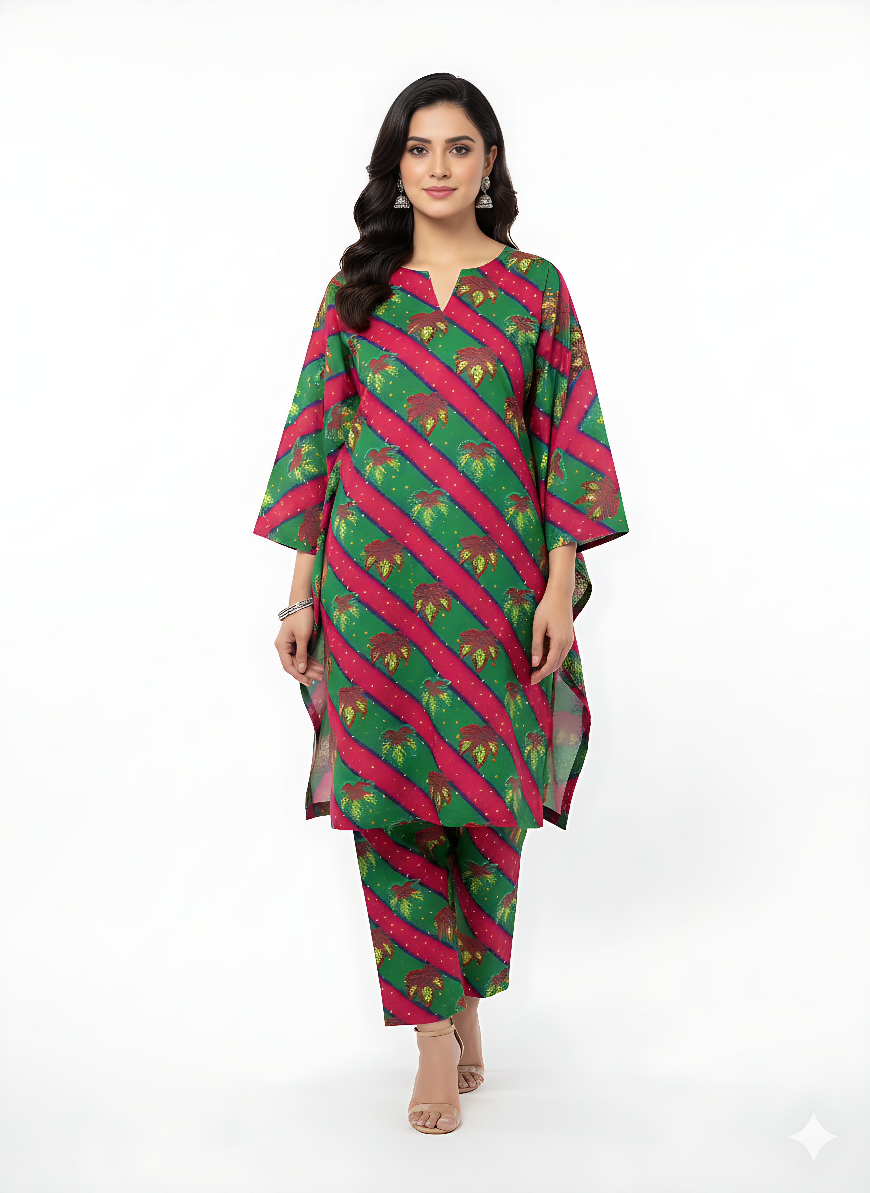 2-Pc Allover Unstitched Premium Quality Lilon