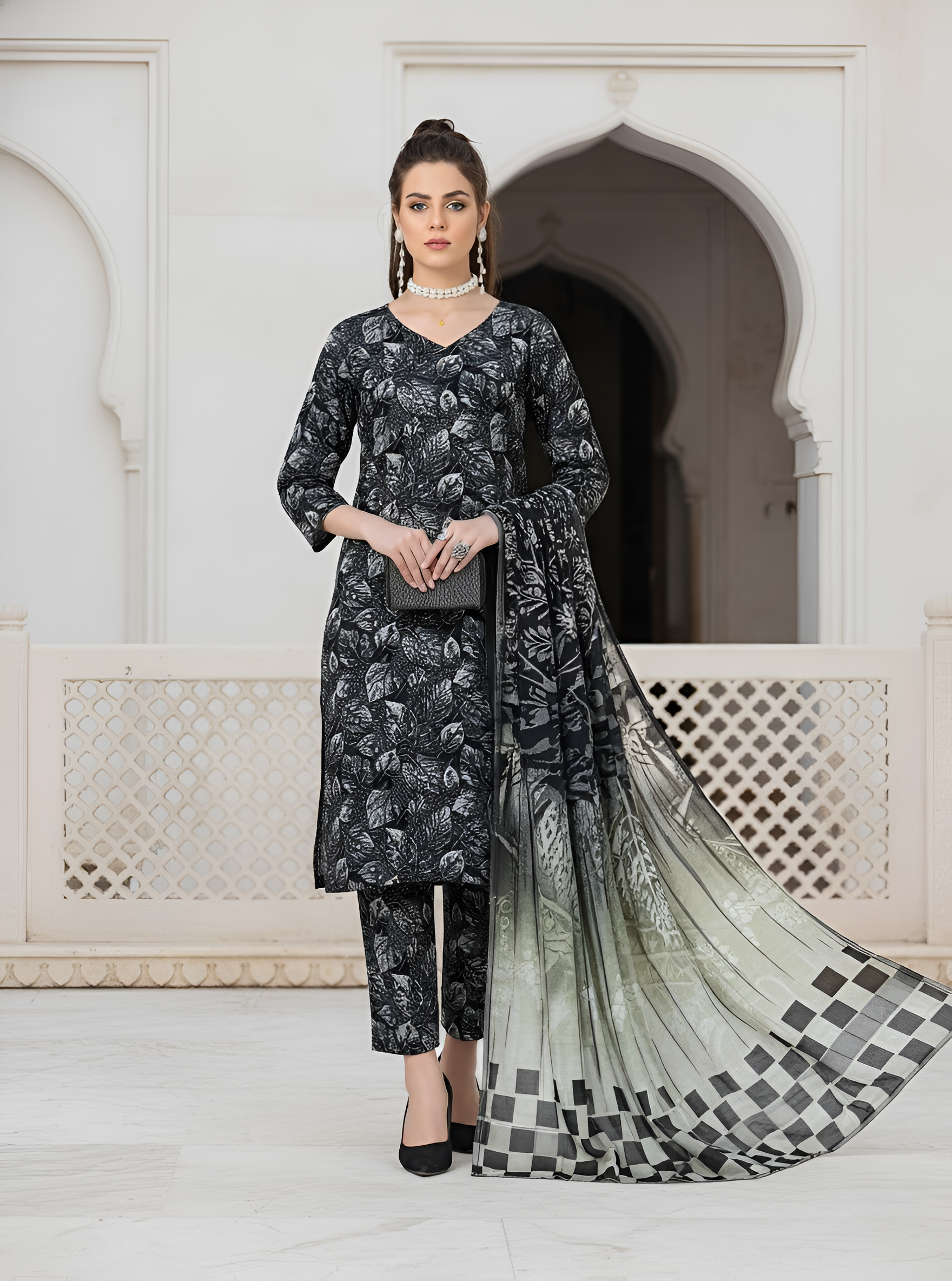 3-Pc All over Unstitched Premium Quality Khaddar KDBL-19