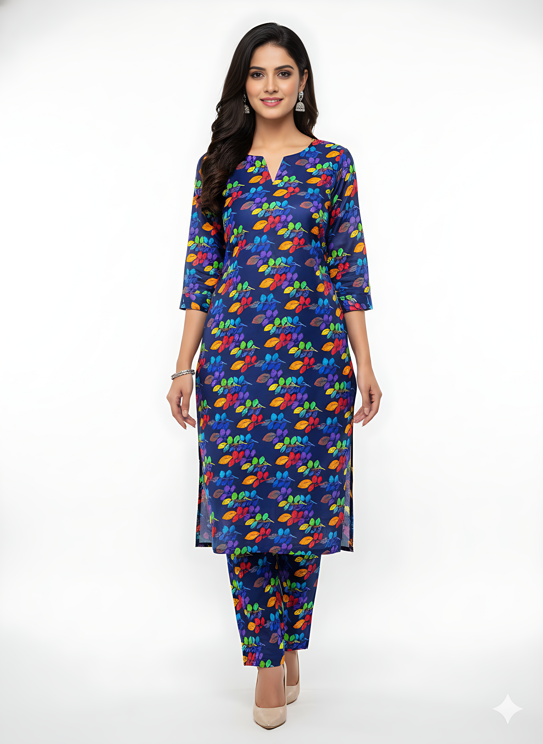 2-Pc Allover Unstitched Premium Quality Lilon