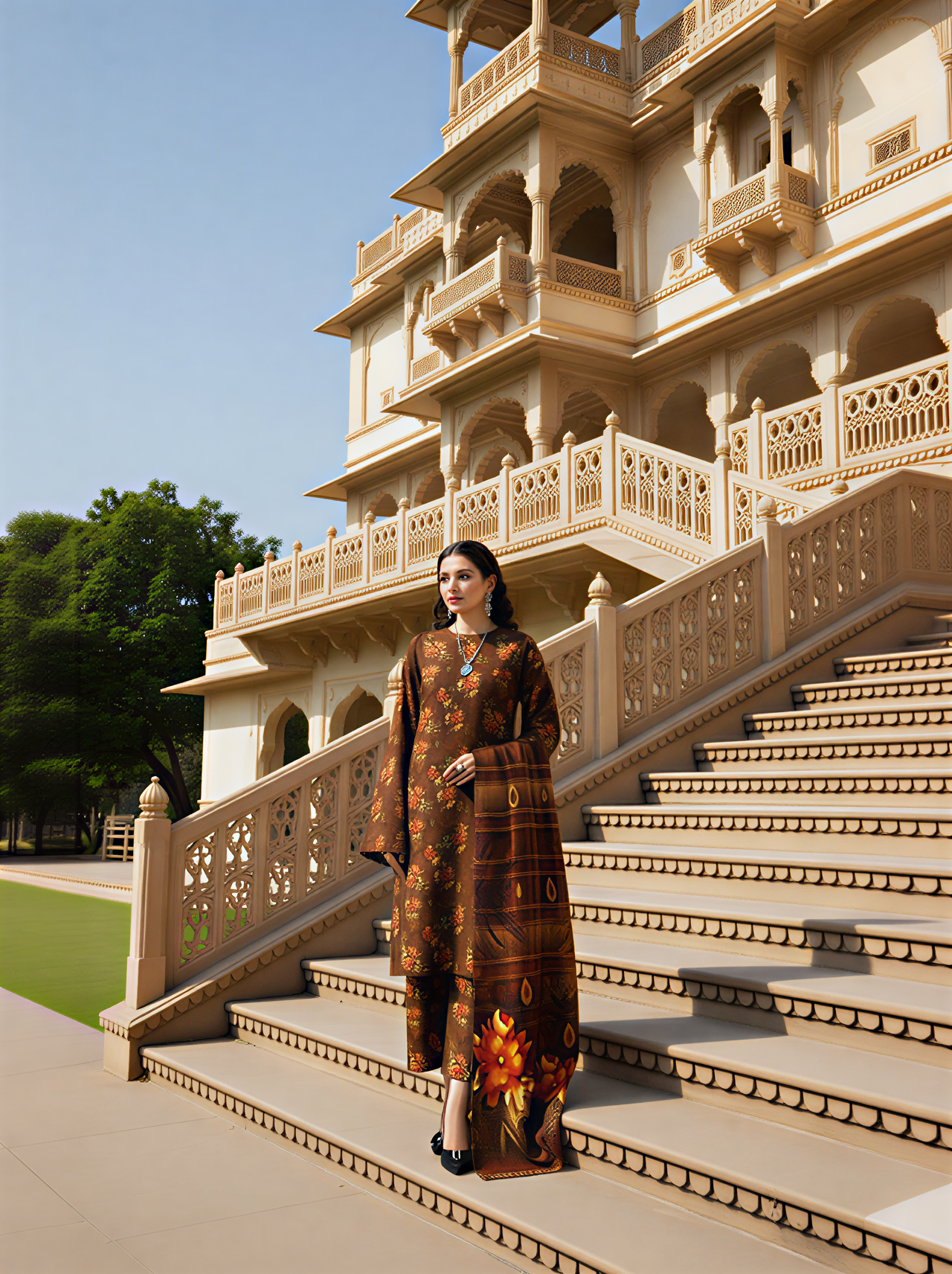 3-Pc All over Unstitched Premium Quality Lillon LNBK-30