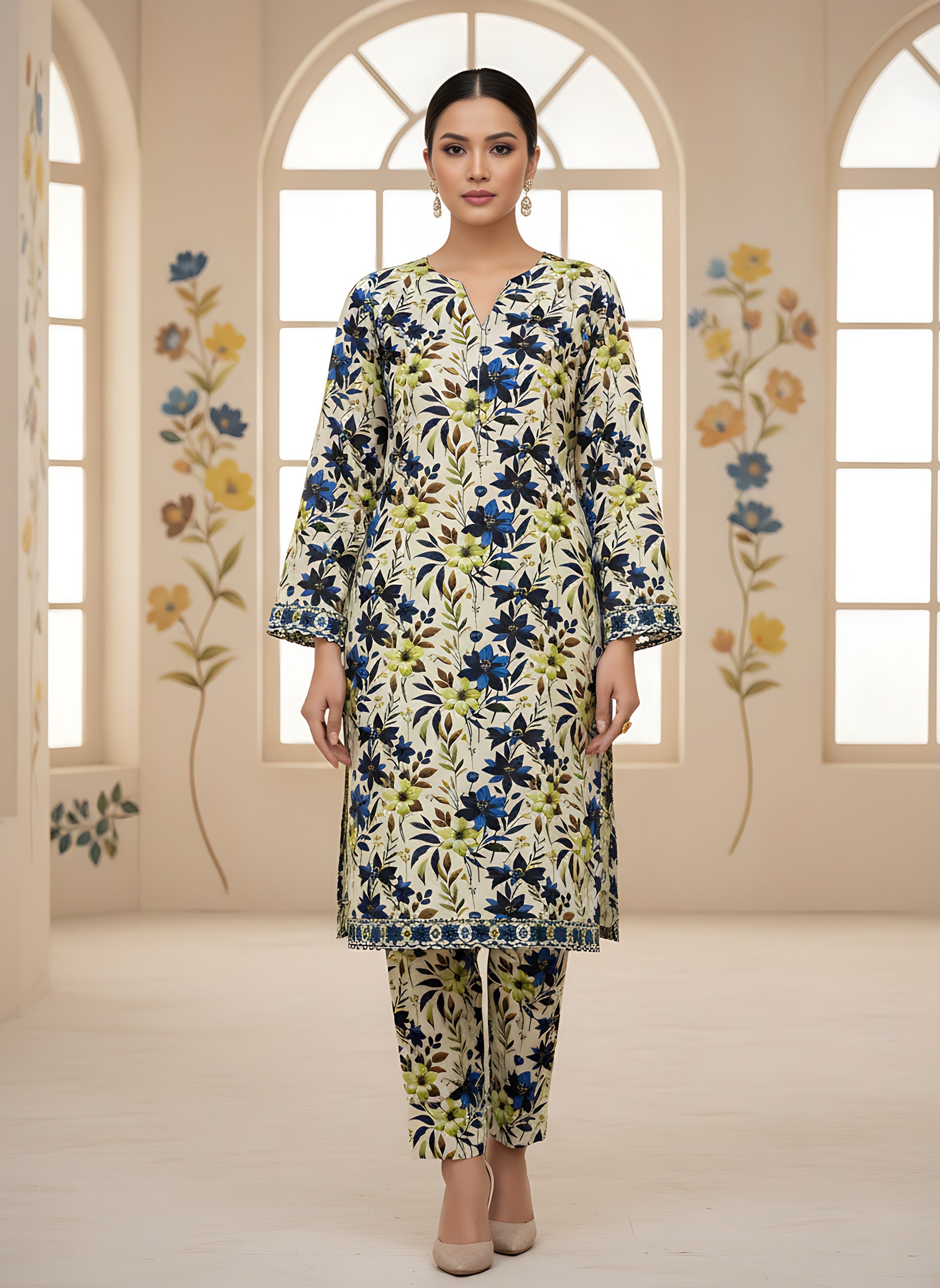 2-Pc All over Unstitched Premium Quality Khaddar KDGR-08